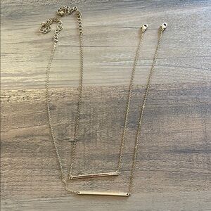 Elegant Gold Double Bar Necklace